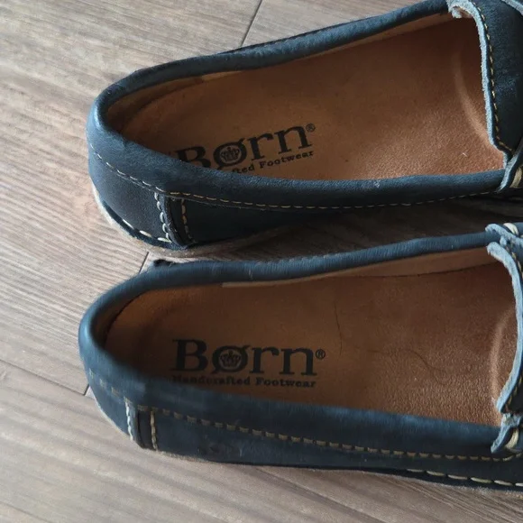 Born Nerina Navy Penny Loafers - Classic Slip-On Shoes - Picture 4 of 6